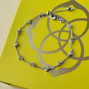 Kendra Scott Haven Heart Silver White Crystal Chain Bracelet fashion